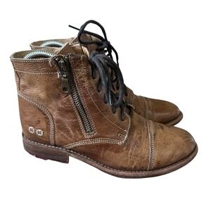 Bed Stu Bonnie Ankle Boots Women's‎ Size 6 Leather Tan Rustic EUC Zipper Cobbler